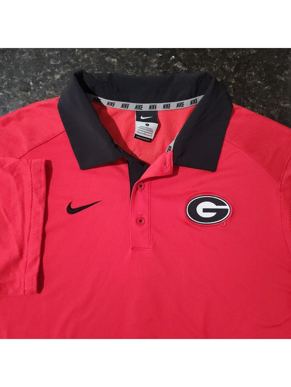 Nike University Georgia UGA Performance Stretch Polo Game Day Golf Casual Large